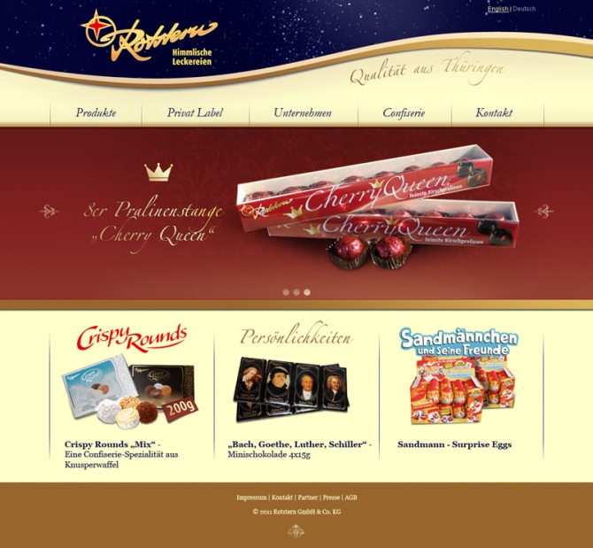 Entwurf einer neuen Websitegestaltung der Fa. Rotstern
